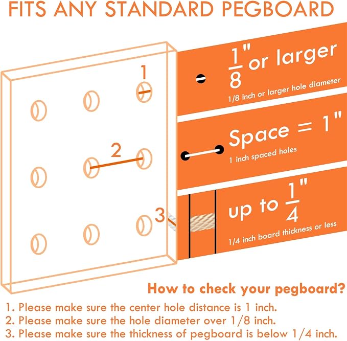 Large Pegboard Cups, 6Pack Peg Board Square Storage Bins With Hooks (Blue) | Big Open-Mouth Cups, 1/8" 1/4" Pegboard Organizer Accessories, Cup Holder for Craft Garage Workbench Office Tools Supplies