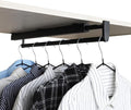 BaiNong pull out closet rod pull out pants rack for closet valet rod closet black valet rods for closets 9-1/2 inch telescopic trouser rack shallow cabinet organize pants and clothes