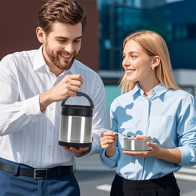 Thermo for Hot Food 33.8OZ, Vacuum Insulated Food Jar for Adults, Stainless Steel Soup Thermo Wide Mouth Leakproof Lunch Containers with Spoon for School Office
