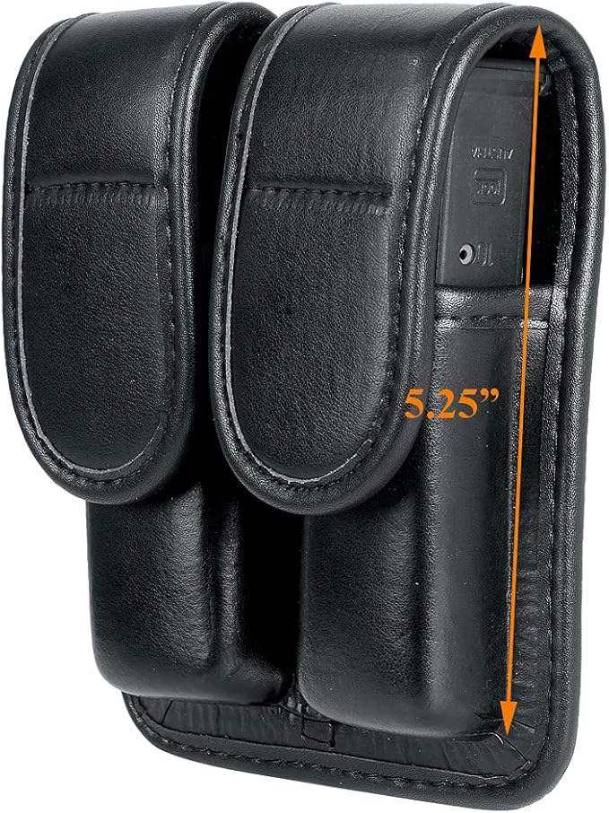 Molded Double Mag Pouch Holster with Double and Single Stack Magazines .380, 9mm & 40 Cal for S&W M&P Ruger Glock Walther H&K