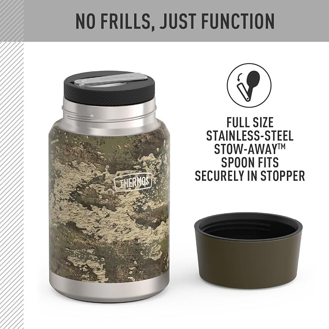 THERMOS, Stainless Steel Food Jar with Spoon, 24 Ounces, True Timber