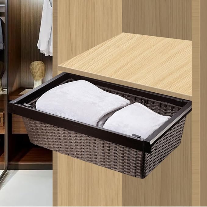 Pull Out Clothes Storage Baskets,Expandable Pull Out Cabinet Organizer,for Home Office Bedroom Laundry Room(Color2,(564-624) x450x168mm)