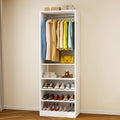 Closet System with 2 Adjustable Hanging Rods & 4 Shelves, 23.7" W x 15.8" D x 81" H, White
