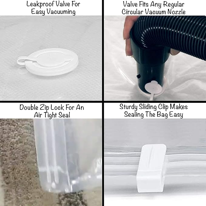 Mattress Vacuum Bag for Moving, Vacuum Seal Mattress Bag for Memory Foam or Inner Spring Mattresses, Compression and Storage for Returns, Leakproof Valve and Double Zip Seal (Full)
