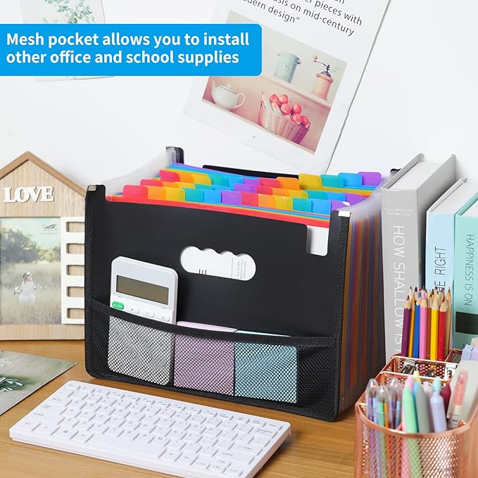 EOOUT Accordion File Organizer 36 Pockets, Letter A4 Size Expanding File Folder, Large Capacity Document Organizer with Blank Label for Office School