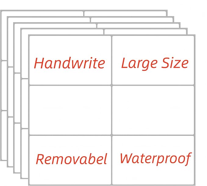 Removable Stickers Labels 5" x 3" 120 Large Moving Labels for Boxes, Packing Supplies for Moving, White Blank Label Stickers for Home Organization Projects, Kitchen, Storage Bins