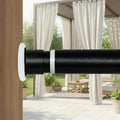 Large Long Tension Curtain Rod 43-122 in (3.6-10.2 ft) | 1.26" Diameter, Spring Adjustable Heavy Duty Curtains Pole for Windows Door Bathroom Patio Outdoor No Drilling, Black