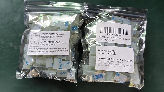 Cable Tidy Management Self Adhesive Cable Clips,100Pack Clamps Fix Led Light Clips (for 10mm(3/8") Wide Strip Light)