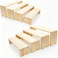 Yikaroeli 2 Set Large Wood Display Risers Display Stands Wooden Cupcake Stand Dessert Food Buffet Risers for Vendor Events 4 Tiered 8Pcs Table Sets Cake for Display