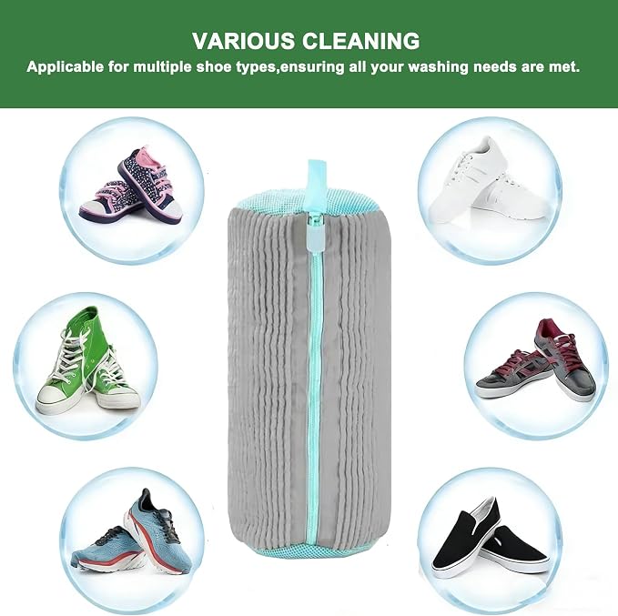 Shoes Washing Machine Bag(2 Pack),Reusable Laundry Bag for Washing Machine,Include 1 Dryer Mesh Bag and 2 Drying Racks,Shoes Bags with Durable Zipper for Sneakers and Canvas Shoes