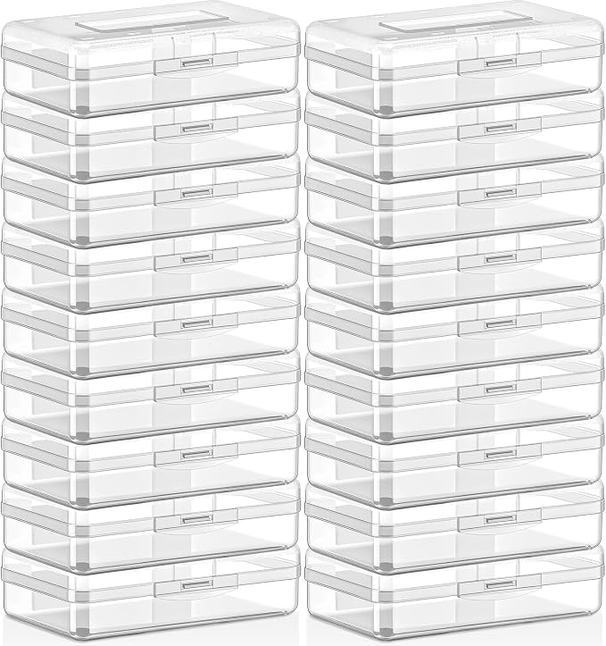 Blulu 50 Pack Large Plastic Pencil Case Box Clear Pencil Boxes Bulk Hard Crayon Box Storage with Snap Lids 8.1 x 4.7 x 2.2 Inch Painting Organizer Classroom Stationery School Supplies (Clear)