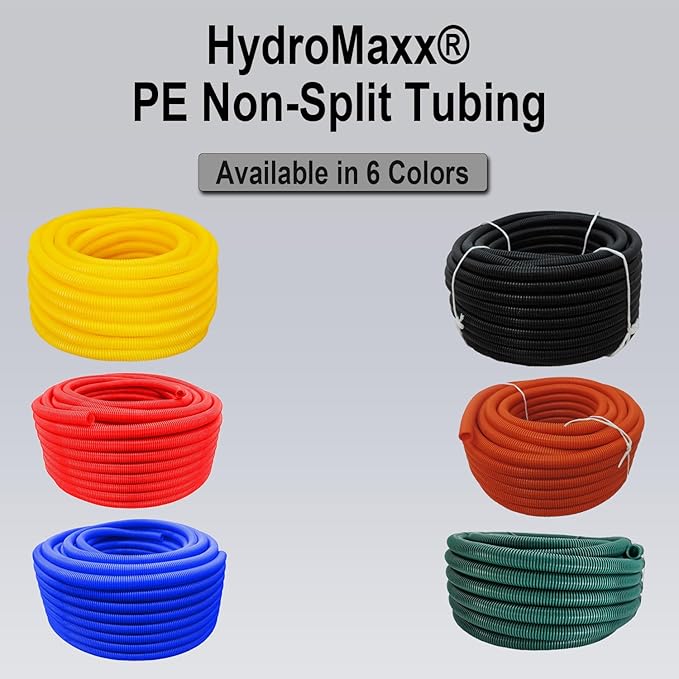 Flexible Polyethylene HDPE Non-Split Corrugated Wire Loom Tubing (Orange, 2" Dia. x 100 ft)