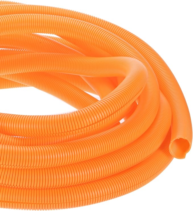 DMiotech 50ft Wire Loom Split Tubing 1 1/2 Inch(38 Mm) ID, Cord Protectors from Pet Flexible Conduit Cable Management for Office, Home, Garden, Orange