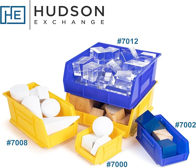 Hudson Exchange 11" x 11" x 5" Plastic Stackable Storage Bin and Hanging Container (Blue, 1 Pack)