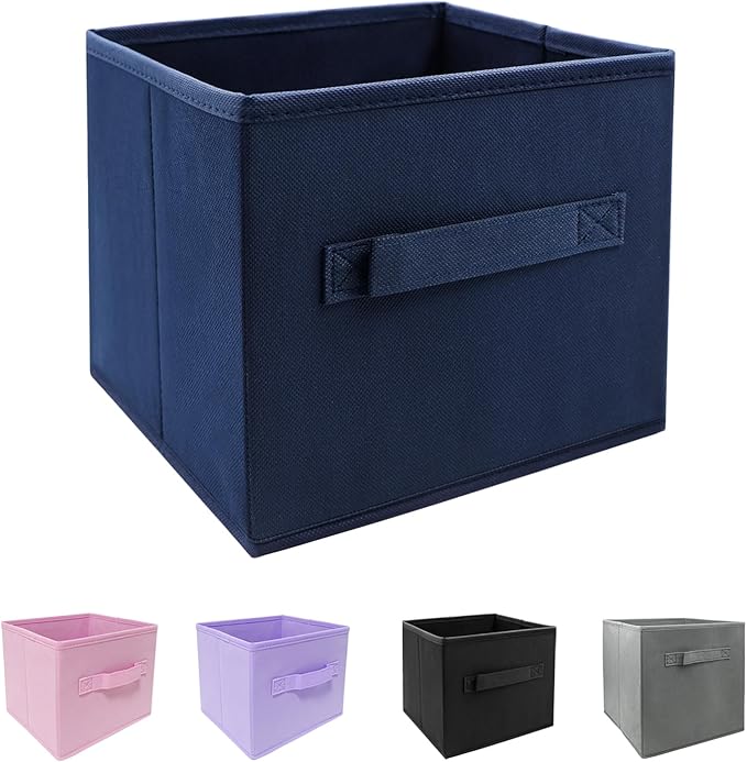EBIGIC Collapsible Storage Cubes,Cube Storage Organizer 10.5 * 10.5 * 11inch，For home and office Collapsible Closet Shelf Organizers, Drawer Organizers(Blue)