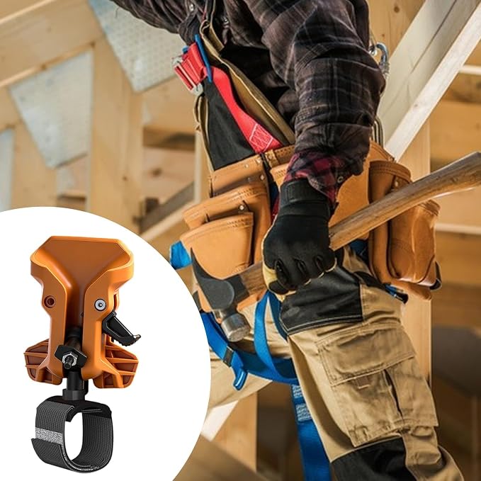 Generic Tool Holder Belt Clip Portable Convenient Tool Belt Accessories Waist Hanging Organizer for Pneumatic Power Drill Electrician, Yellow