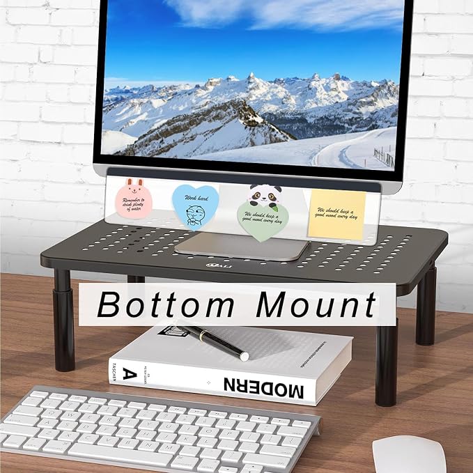 2 Pieces Monitor Memo Board Top Mount,18“ Monitor Sticky Note Holder,Universal Transparent Sticky Notes Memo Pad,Sticky Boards,Message Board for Computer Monitors