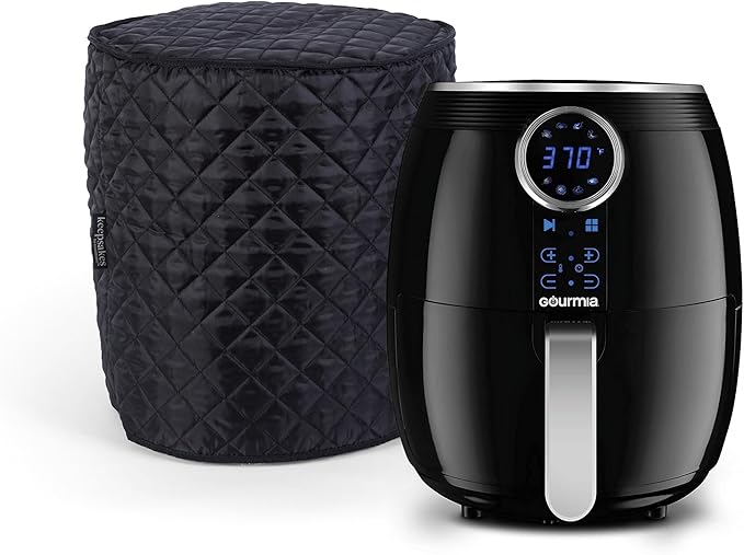 Covermates Keepsakes Air Fryer Cover – Quilted Deep Fryer Appliance Protector for Kitchen Counter Storage – Dust & Stain Resistant – Washable Slip-On Design, Black