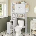 UPOSOJA Over The Toilet Storage Cabinet with Pulley Bathroom Storage Cabinet, White-Type B