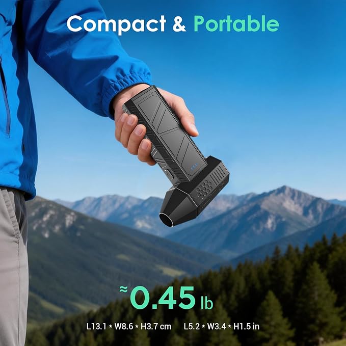 YOTON Compressed Air Duster, 110000RPM Rechargeable Electric Air Blower | 3-Speed Airflow, 5000mAh Battery, USB-C Charging, LED Light, 4 Nozzles & Bag, For Keyboard, PC, Electronics, Car & Home