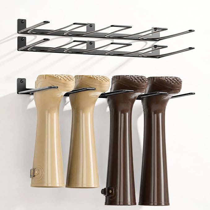ORLESS Wader Hangers 6-Pair Boot Rack Garage Storage, Cowboy Boot Holder, Metal Wire Organizer for Entryway
