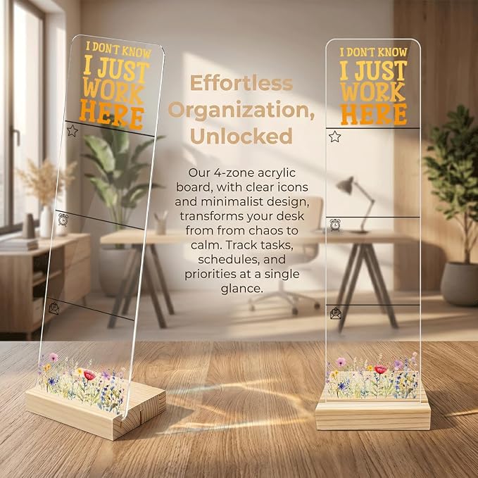 Sticky Notes Monitor Memo Board with Removable Wooden Base I Dont Know I Just Work Here Funny Quote Message Board Portable Sticky Note Holder with 200 Sheets Sticky Notes Humorous Office Desk Decor