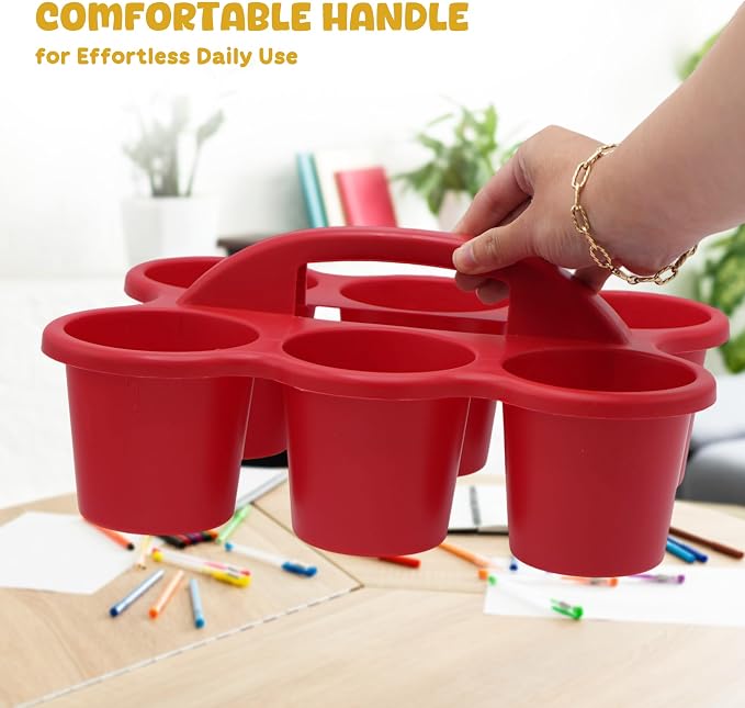 4E's Novelty 4 Pack Caddy for Classroom, Classroom Pencil Caddy, Durable Table Cup Drink Holder, Sturdy Schools Desk Bin, Craft Caddy, Colorful Art Supply Caddies for School Home, Teacher Organizer
