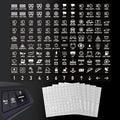 600 Pcs Car Switch Panel Stickers, White Auto Switch ID Label Decals Transparent Dash Board Switch Label Decals for Car Boat Truck Campers, 18x15mm