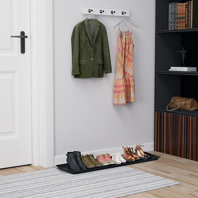 Matace 1 Pack Rubber Extra Large Shoe Tray for Entryway,Long Boot Tray,Slim Boot Mat for Indoor and Outdoor Use,16x55 in, Rectangular (Pack of 1)