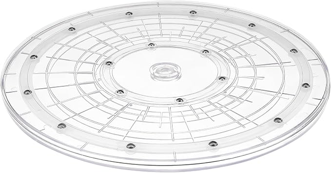 12" Acrylic Clear Lazy Susan Turntable | Steel Ball Bearing for 360-Degree Rotation,Durable Plastic Turntable for Tables Top,Cabinets,Spice Racks