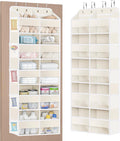 KEEGH 5 Tiers Over the Door Organizer, Large Hanging Door Organizer, Beige | Easy Installation, 10 Mesh Side Pockets, 10 Compartments, Door Organizer Hanging for Bedroom, Nursery, Bathroom and Pantry