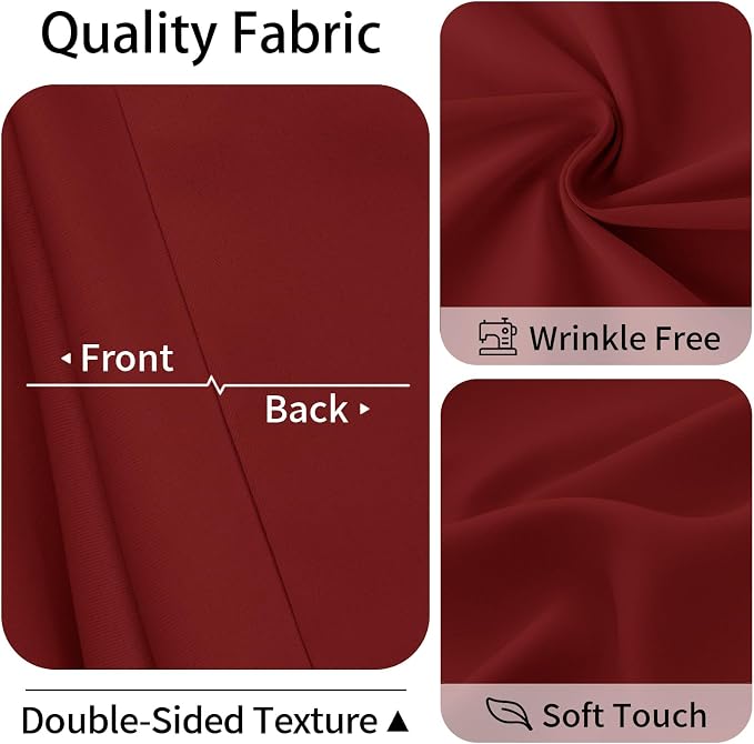 Vatge Magnetic Door Curtain with Rod, Closet Curtain for Open Closet, Temporary Door for Pantry and Hallway, 1 Panel, W42 x L80, Christmas Red