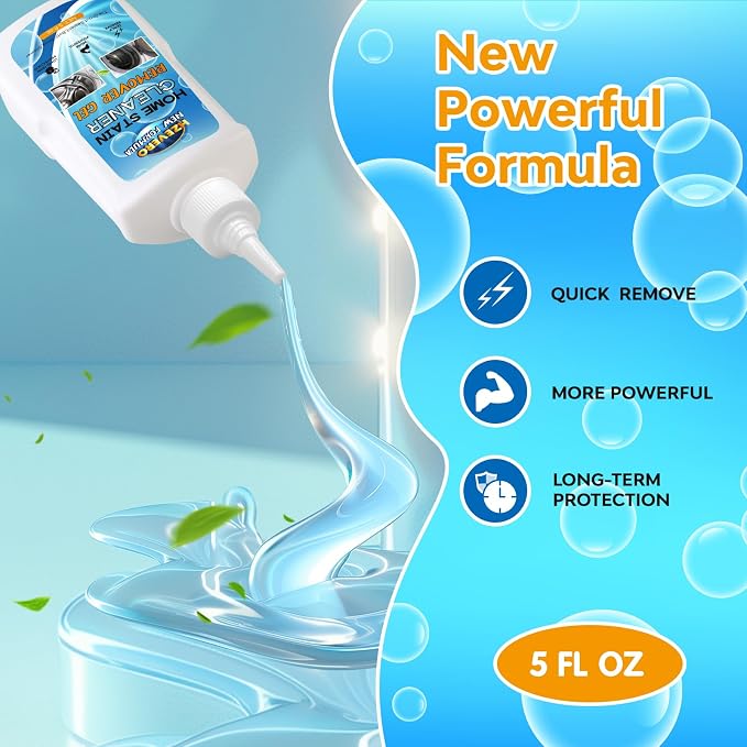 Mold Stain Remover Gel, Washing Machine Cleaner for Front Loader Washer Gasket Rubber Seal Home Stain Removal Gel for Grout, Caulk, Refrigerator, Shower, Bathtub, Bathroom Cleaning Solution (5 Fl Oz)