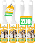 Mini Lint Roller 4 Pack for Pet Hair, 200 Sheets Total | Four Travel-Size Rollers for Purse, Car, Office, Luggage & Home