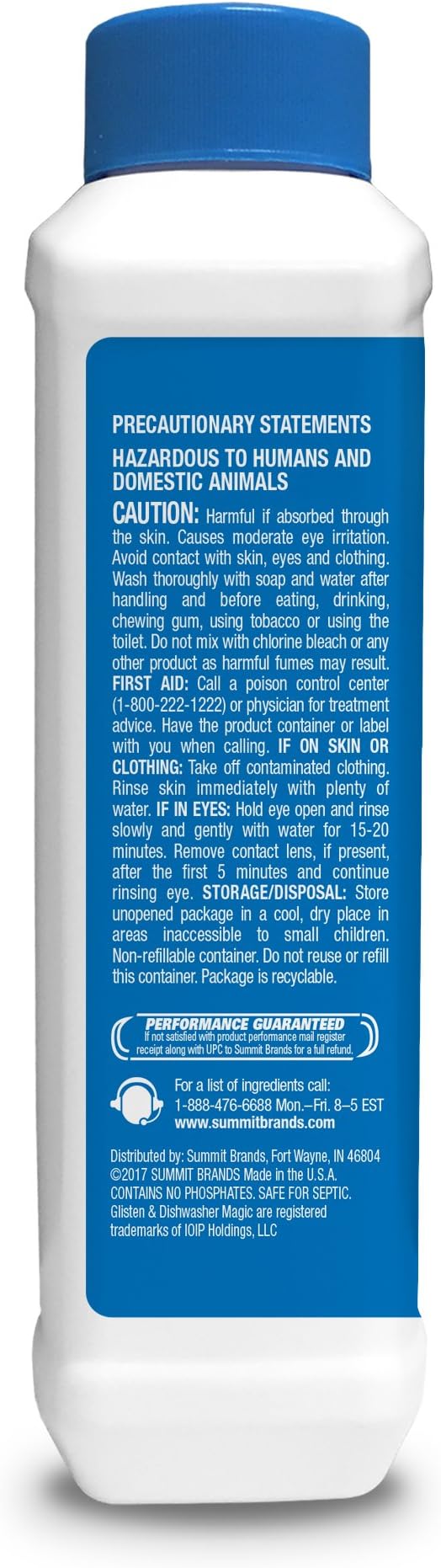 Summit Brands DM03N-SS Glisten Dishwasher Magic Machine Cleaner and Disinfectant, 12 Fl Oz Bottle, 2-Pack , White