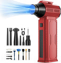 Compressed Air Duster, 130,000RPM Ultra-Powerful Electric Air Duster | 8000mAh Rechargeable Battery Cordless Blower, 4-Gear Adjustable Air Blower for Keyboard, Computer, Car, Home Cleaning - Red