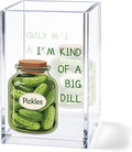 Funny Pickle Acrylic Pen Holder Cup, Cute Pickle Desk Decor, Pencil Holder Organizer, “Big Dill” Humor Office Accessories, Coworker Gift for Women Men