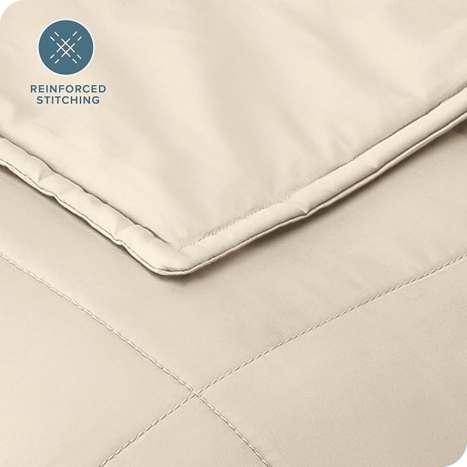 Bare Home Weighted Blanket Twin or Full Size 7lb (40" x 60") - All-Natural 100% Cotton - Premium Heavy Blanket Nontoxic Glass Beads (Sand, 40"x60")