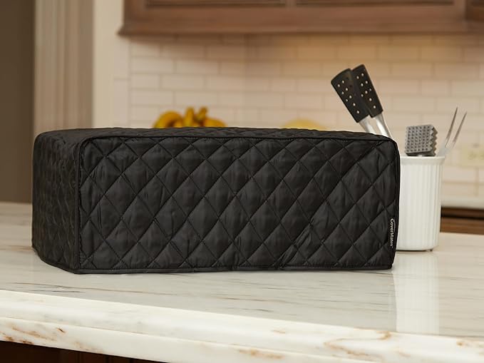 Covermates Keepsakes Rectangular Appliance Cover – Quilted Kitchen Appliance Cover for Countertop Storage – Dust Protection – Stain Resistant – Washable – Slip-On Appliance Design, Black