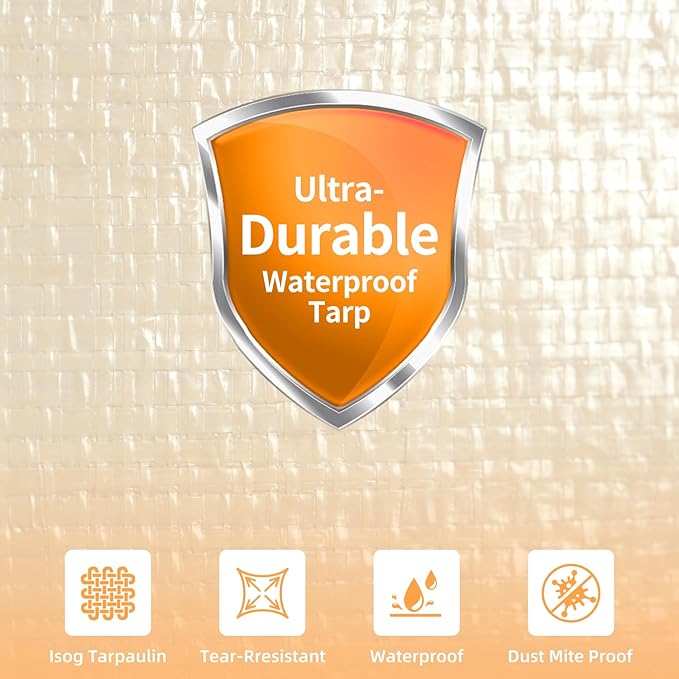 BAGAIL Mattress Bags for Moving, Mattress Covers with Heavy Duty Handles, Reusable Mattress Storage Bag for Moving Supplies(Beige, Full XL)