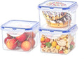 KIGI 23 OZ Square Food Storage Containers with 4-Sided Locking Lid, Leak proof, Ideal for Lunch and Meal Prep, BPA-Free Plastic, 2.9 Cup, 6 Piece Set