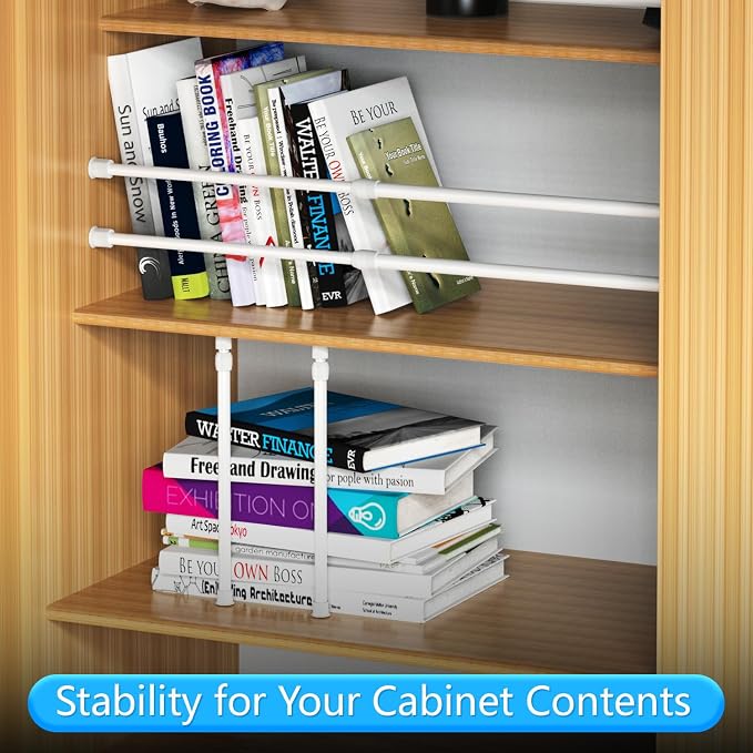 RV & Camper Adjustable Tension Rods 12"-19.5" - Essential Organizer Bars for Travel Trailers, Campers, and RVs Kitchens and Closets Must-Have, 6 Pack