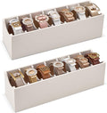 Lolalet Belt Organizer for Closet, Belt Box & Storage Drawer -Cream | PU Leather Belt Holder with 7 Extra-Wide Compartments, Soft Lining, Fits Entryway Cabinet, for Women, 2 Pack