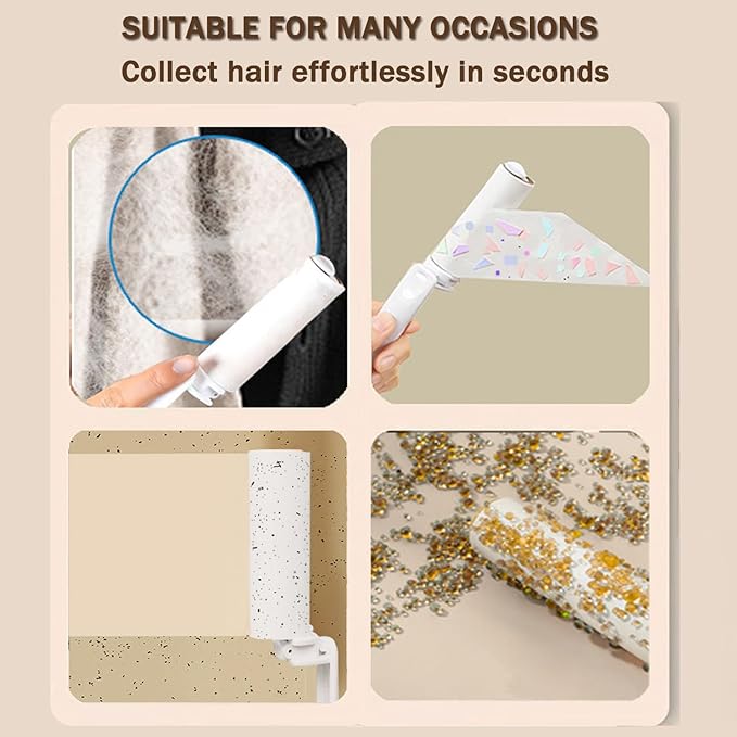 Mini Travel Lint Roller with 150 Sticky Sheets, Compact Portable Pet Hair Remover with Cover for Clothes, Travel, Small Foldable Lint Roller for Purse Car Bag Essentials (White)