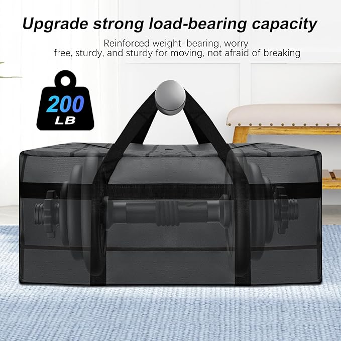 8Pack Extra Large Heavy Duty Moving Bags with Zippers & Reinforced Handles Heavy-Duty Storage Totes – Moving Boxes for Clothes, College Supplies, and Moving – Waterproof & Foldable (Large)