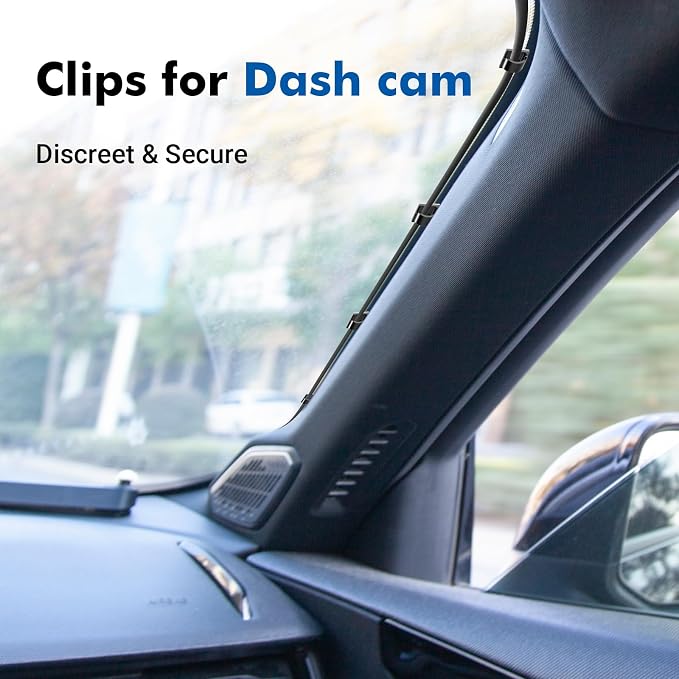 120Pcs Adhesive Cable Clips, Black Small, Cord Holder, Cord Clips for Dash cam, Ethernet Cable, Christmas Lights, USB, Phone Chargers, The Wall, Desk, nightstand, Car