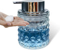 Glass Hand Foaming Soap Dispensers with Silver Pump Refillable Hand Soap Dispenser for Bathroom Kitchen (1Pack-D887)
