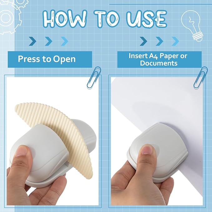 Faccito 1 Pcs Paper Holder Stand for Typing Non-Slip Mat Desktop Folder Document Holder with Anti-Slip Pads Portable Copy Stand Desktop Clamp for A4 Paper Office Reading (White)