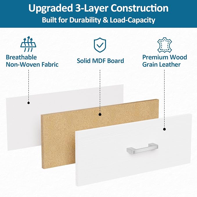 3 Fabric Drawer for Closet Storage: White Stackable Dresser Short Drawers for Clothes Organizer, Low Modular Chest Cabinet for Inside Closet Bedroom Nursery & Small Spaces, 4 Packs