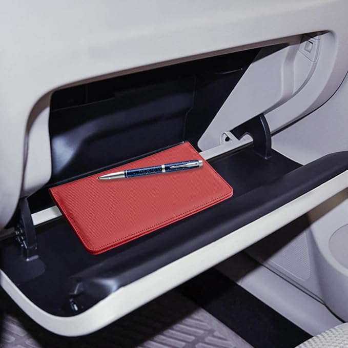 CoBak Car Registration and Insurance Holder | Vehicle Glove Box Organizer, Auto Truck Compartment Document Case with Magnetic Closure for Insurance & Driver License